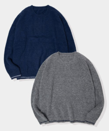 소프트 라운드넥 라인 스웨터 니트 풀오버 티셔츠