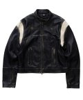 WORN OUT LEATHER JACKET black