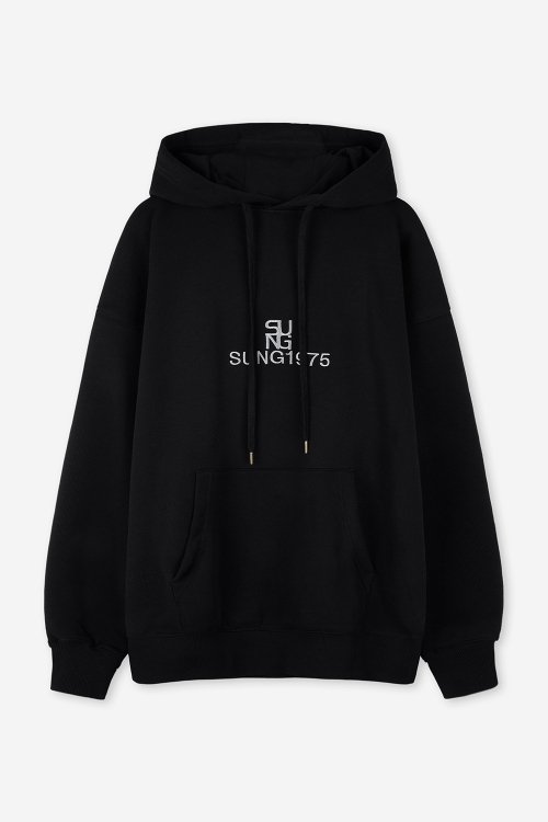 MUSINSA | SUNG1975 Penta Logo Hoodie [Black] / 3 SIZE