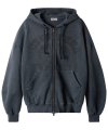 WASHED GRAPHIC HOOD ZIP-UP (NAVY)