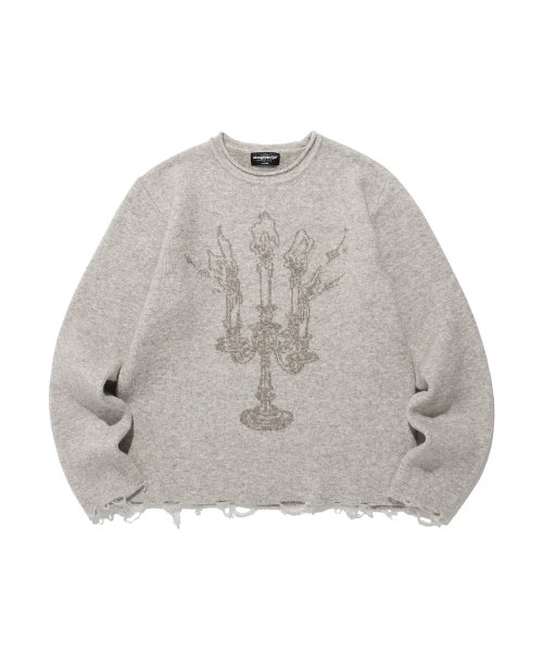 나이스고스트클럽(NICEGHOSTCLUB) CANDLE L/S KNIT TEE_BEIGE