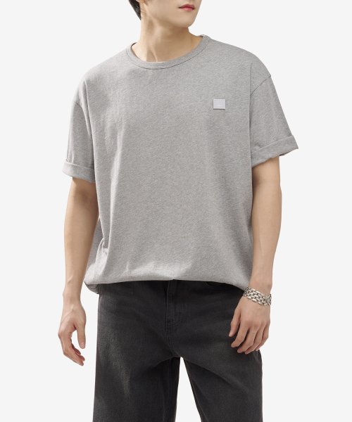 남성 크루넥 반소매 티셔츠 - 그레이 / CL0206X92