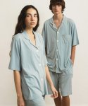 조스라운지(JO'S LOUNGE) [모달] (couple) Essential Mint Grey Short Pajama Set
