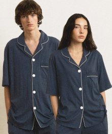 [모달] (couple) Essential Navy Short Pajama Set