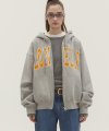LONELY/LOVELY WASHED HOODIE ZIP-UP_GRAY
