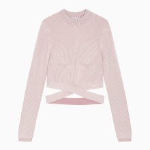 [CK] 여 핑크 프리미엄 립 넥 컷아웃 스웨터 J222945 TF6