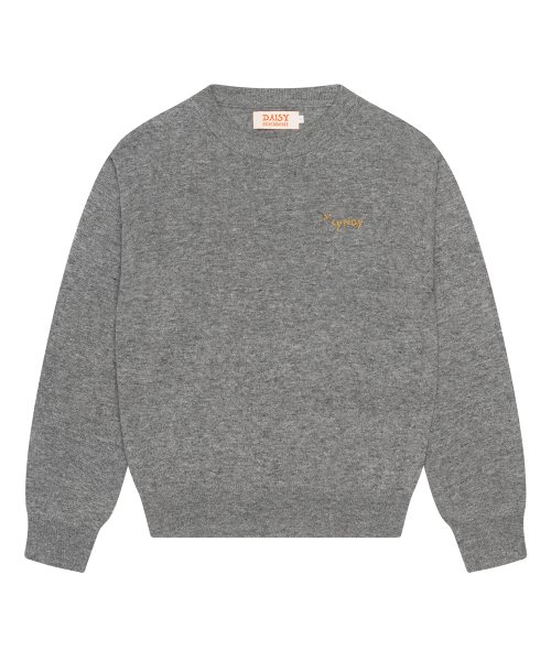 HEART PACTH CREWNECK KNIT charcoal
