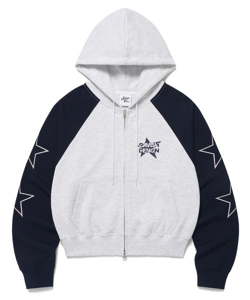 コート CAVISH W RAGLAN BLOCK ZIP UP HOODIE LIGHT GREYCV2ESFM480A Fleece Oversized Zip Hoodie | Light Heather Grey – Khy