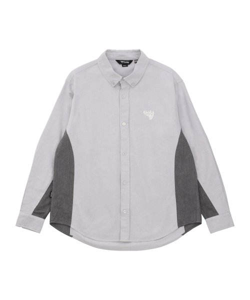 COLOR BLOCK OXFORD SHIRTS [GRAY]