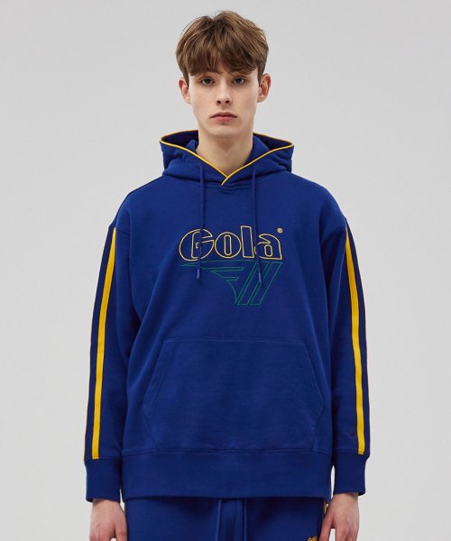 TRACK LOGO SWEAT HOODIE [DEEP BLUE]