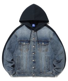 DENIM MIX SWEAT HOODED JACKET_BLUE(IK2ESMD110A)