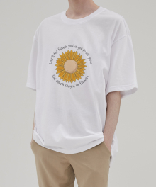 SUMFLOWER 오버핏 반팔 티셔츠 (VS0059) 화이트