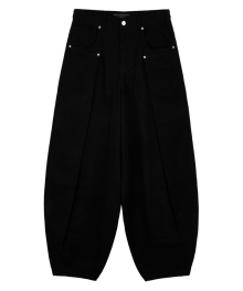 Soft Suede Twill Balloon Pants Black