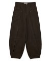 Soft Suede Twill Balloon Pants Brown