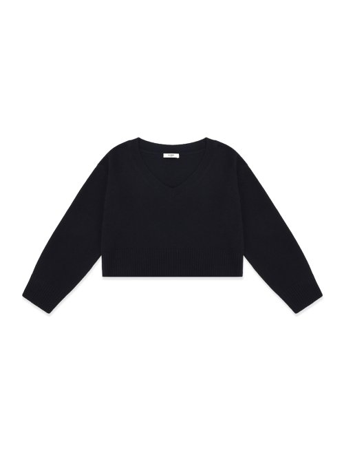 MUSINSA | GLOWNY G CLASSIC V-NECK KNIT PULLOVER (NAVY)