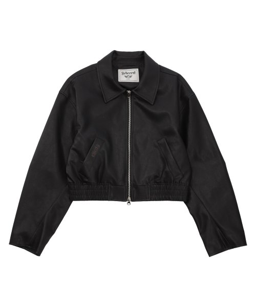 кожа укорочен джампер [BLACK]