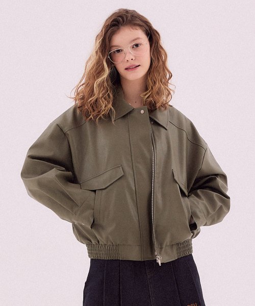 стандард кожа джампер [KHAKI]