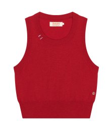 DAISY NEEDLE POINT KNIT VEST red