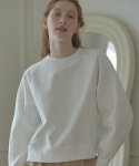 논로컬(NONLOCAL) Rib Block Crop Sweatshirt - Off White