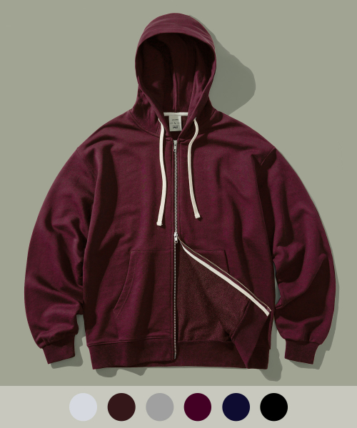 Flow tender two-way hood zip-up burgundy KHHD1440