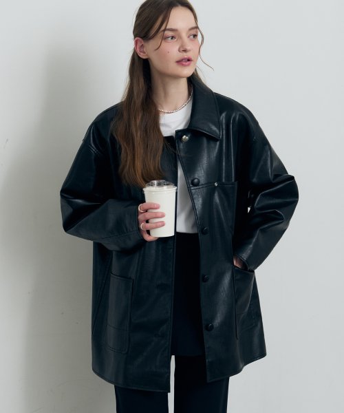 Black leather 2025 half jacket