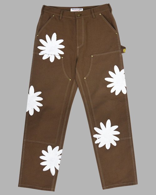 더뮤지엄비지터(THEMUSEUMVISITOR) HAND PAINTED FLOWER CITY PANTS (BROWN) - 사이즈 & 후기 | 무신사