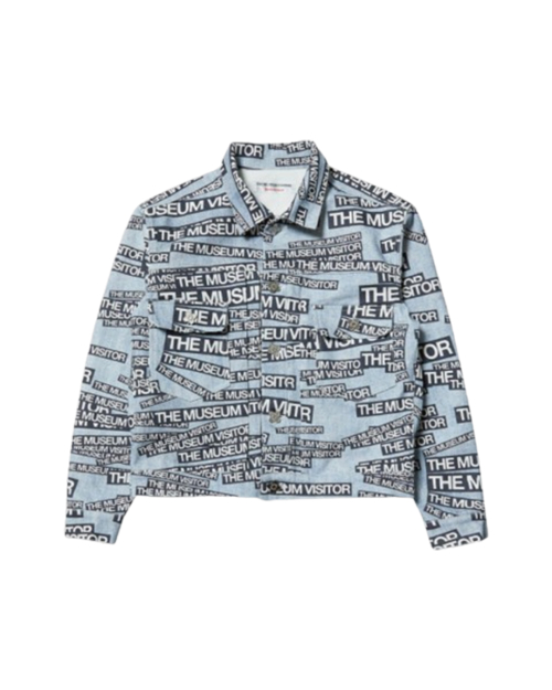 THE MUSEUM VISITOR LOGO PRINTED TRUCKER JACKET (SKY BLUE)