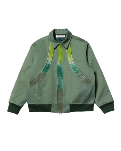 CURVED FLAP POCKET BOMBER JACKET (BLUE)