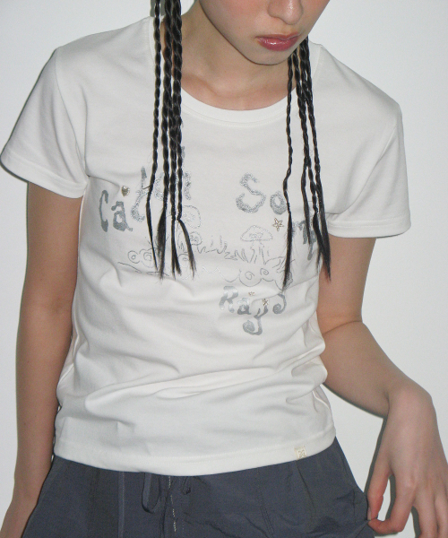 타입서비스(TYPESERVICE) Catch Embroidery T-Shirt [Off White