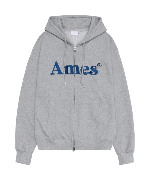 아메스 월드와이드 BASIC LOGO HOODIE ZIP UP GREY