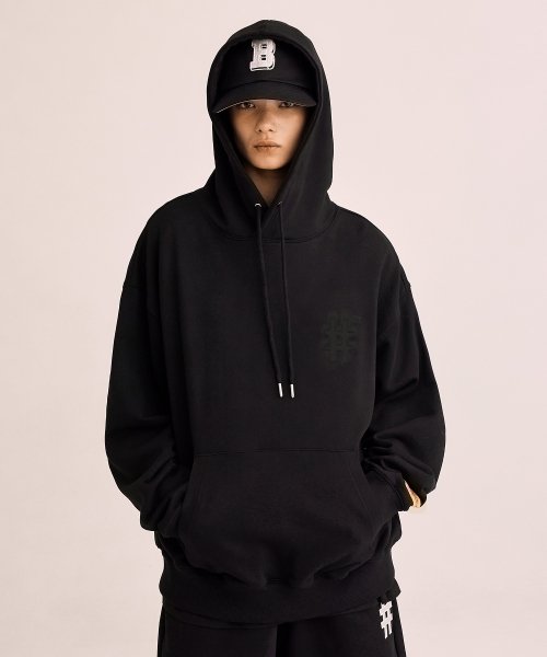 Оверсайз худи Blur Stitch Hashtag (Black)