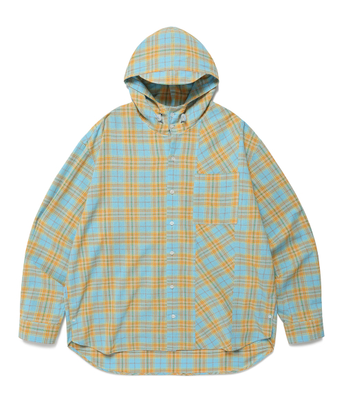 카비시(CAVISH) CHECK SHIRT HOODIE BLUE(CV2ESUW320A) - 사이즈