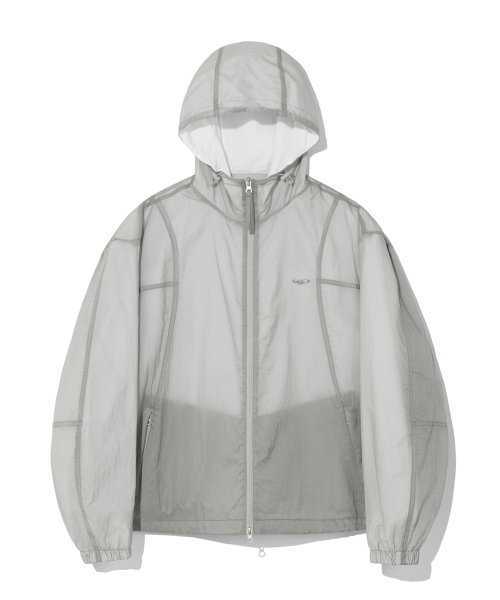 Полупрозрачная нейлоновая двухцветная ветровка_Light Gray