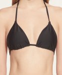 로에(LEAUET) [Renewal] Lyla Black Solid Triangle Bikini Top