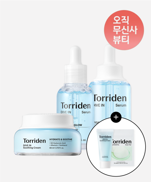 [SET] 다이브인 저분자 히알루론산 세럼 50ml+40ml+수딩크림 80ml (+다이브인 수딩크림 20ml+시카 패드 10매입 증정)