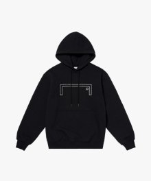 STITCHED BIG LOGO HOODIE-BLACK