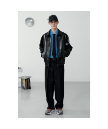 creased leather blouson_CWUDS24113BKX