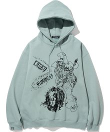 Caged Humanity Pullover Hood - Emerald
