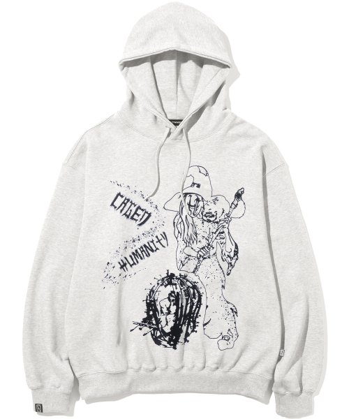 パーカー・フーディ NOT4NERD Caged Humanity Pullover Hood Grey HD080GR 낫포너드(NOT4NERD) Caged Humanity Pullover Hood - Grey