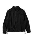 지오메트릭 셔츠 집업 재킷 - 블랙
