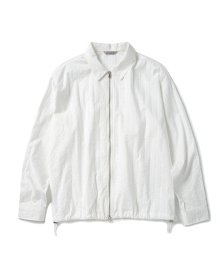 지오메트릭 셔츠 집업 재킷 - 화이트