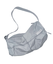 Contrast Stitch Nylon Duffle Bag Gray