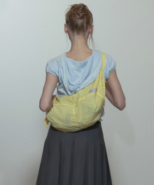 Contrast Stitch Nylon Duffle Bag Lemon