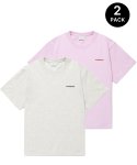 커버낫(COVERNAT) 우먼 에센셜 2-PACK 티셔츠 오트밀+소프트 핑크