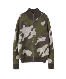 Camouflage Mohair Zip-Up Forest