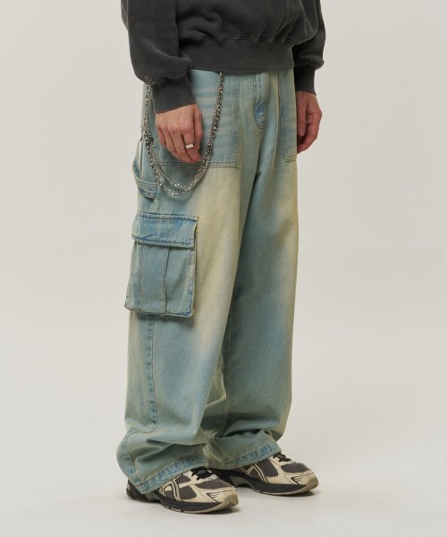 Карго-джинсы с винтажным эффектом Light Blue