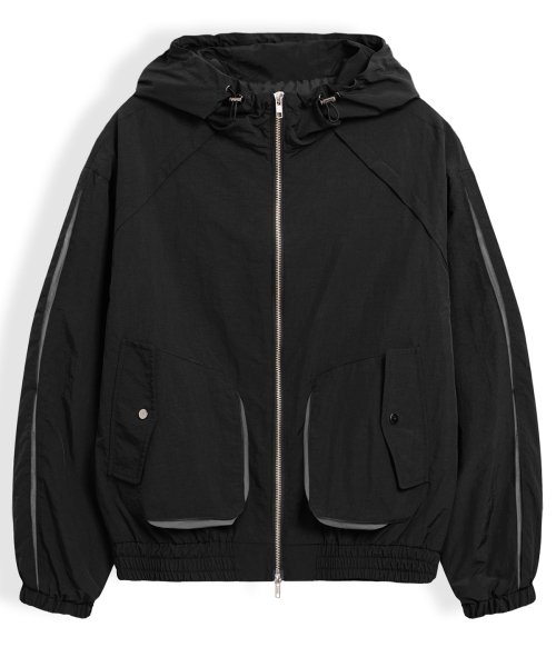 Ветровка Flacid Layer со разрезом [Grey Black]
