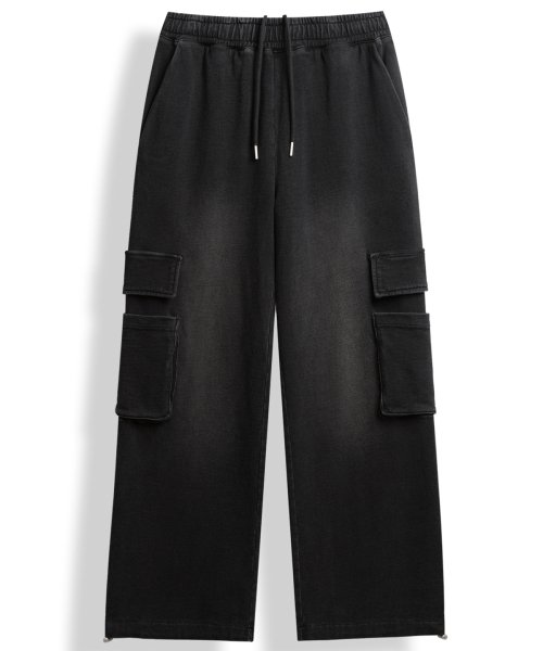 Карго-джоггеры из пигментного трикотажа [washed black]