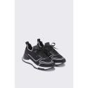 슈콤마보니(SUECOMMA BONNIE) Leather patch knit sneakers(black&white)_DG4DS24003BWX