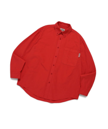 [OVER-SIZED] VAMOS POCKET SOLID SHIRT PG RED